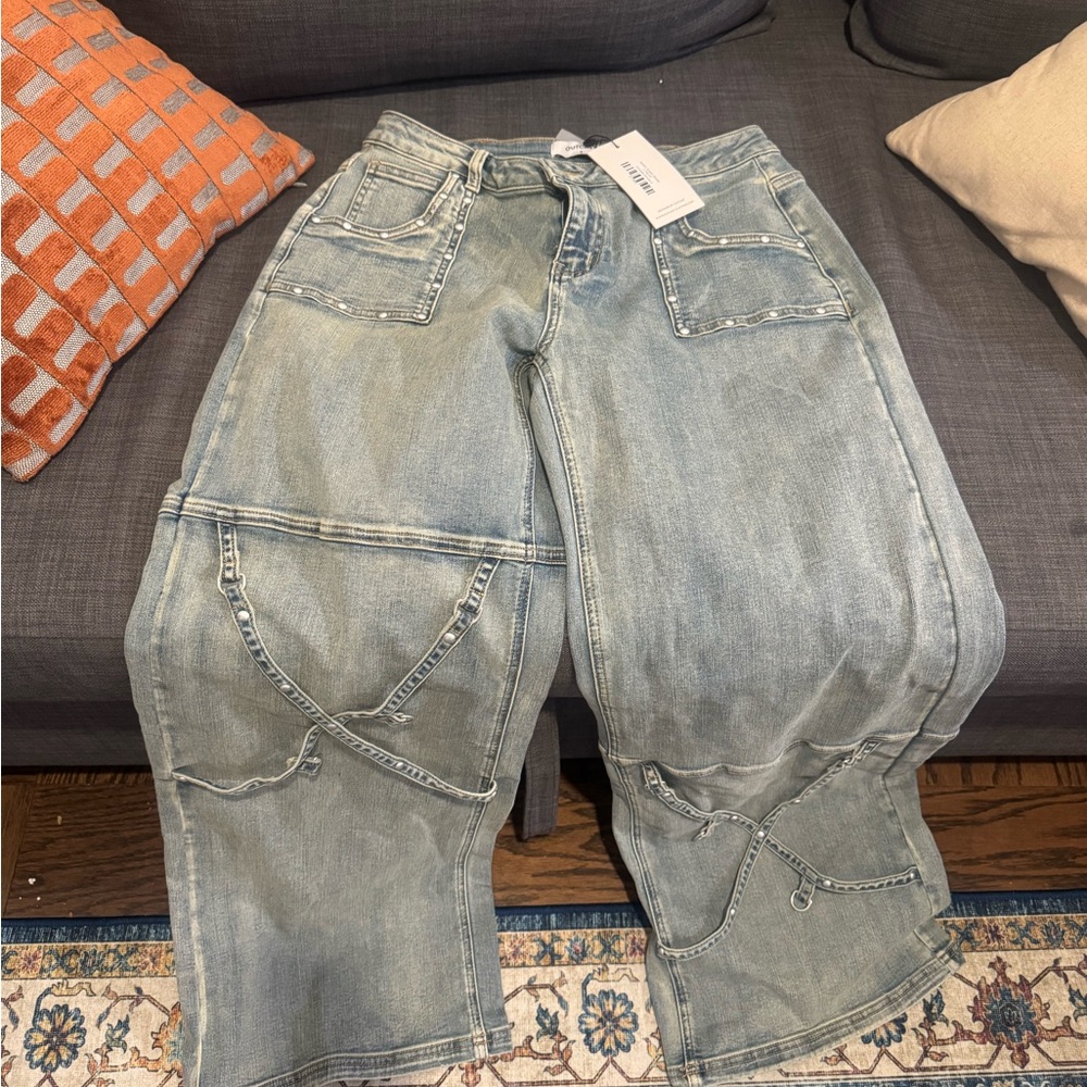 Trendy Women's Denim Wide Leg Jeans